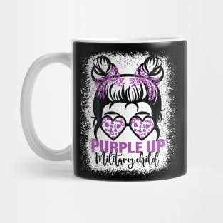 Purple Up For Military Kids Military Child Month Messy Bun Mug